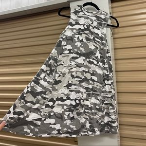 Grey Camo Swing Dress w/ Pockets